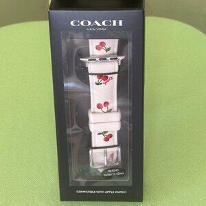 COACH APPLE WATCH STRAP 38mm/40mm/41mm:NIB CHERRIES CAX40